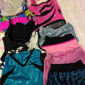 Girls gymnastics leotards and shorts